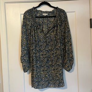 Max Studio Blue and Yellow Floral Top